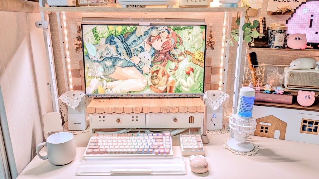 正面から見たときのデスク